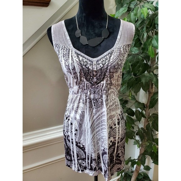 One World Women's Gray Polyester Sweetheart Neck Sleeveless Casual Top Blouse XL - Picture 2 of 13